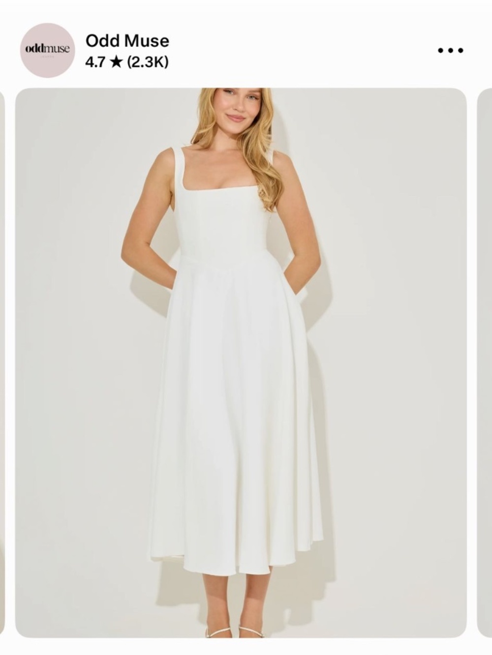 Odd Muse Square Neck Midi Dress XXS